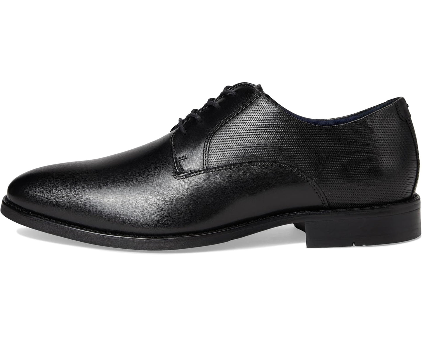 Men's Johnston & Murphy Landry Embossed Plain Toe Black Full Grain