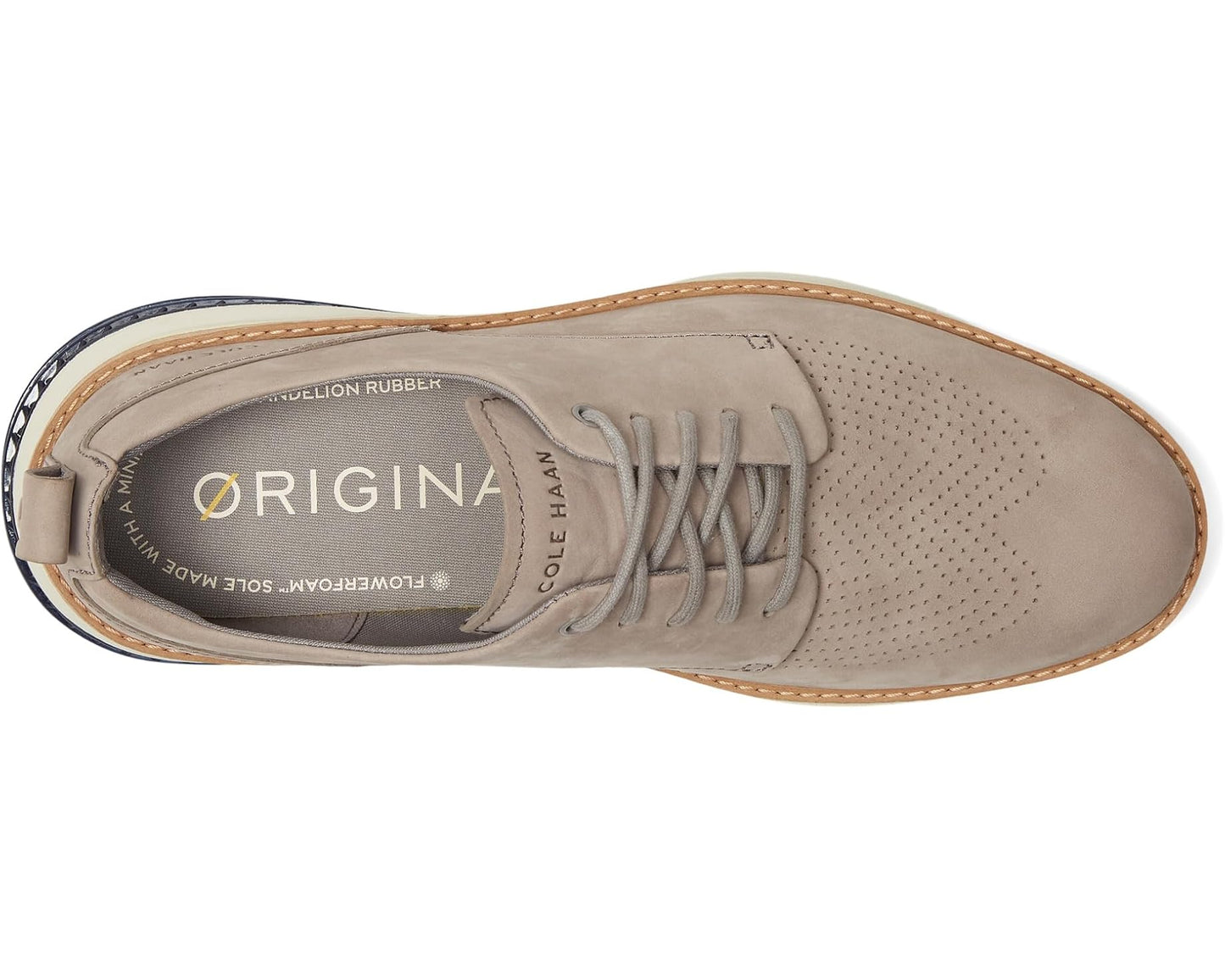 Men's Cole Haan Originalgrand Energy Weave Plain Toe Oxford Ironstone Nubuck/Midnight Moon