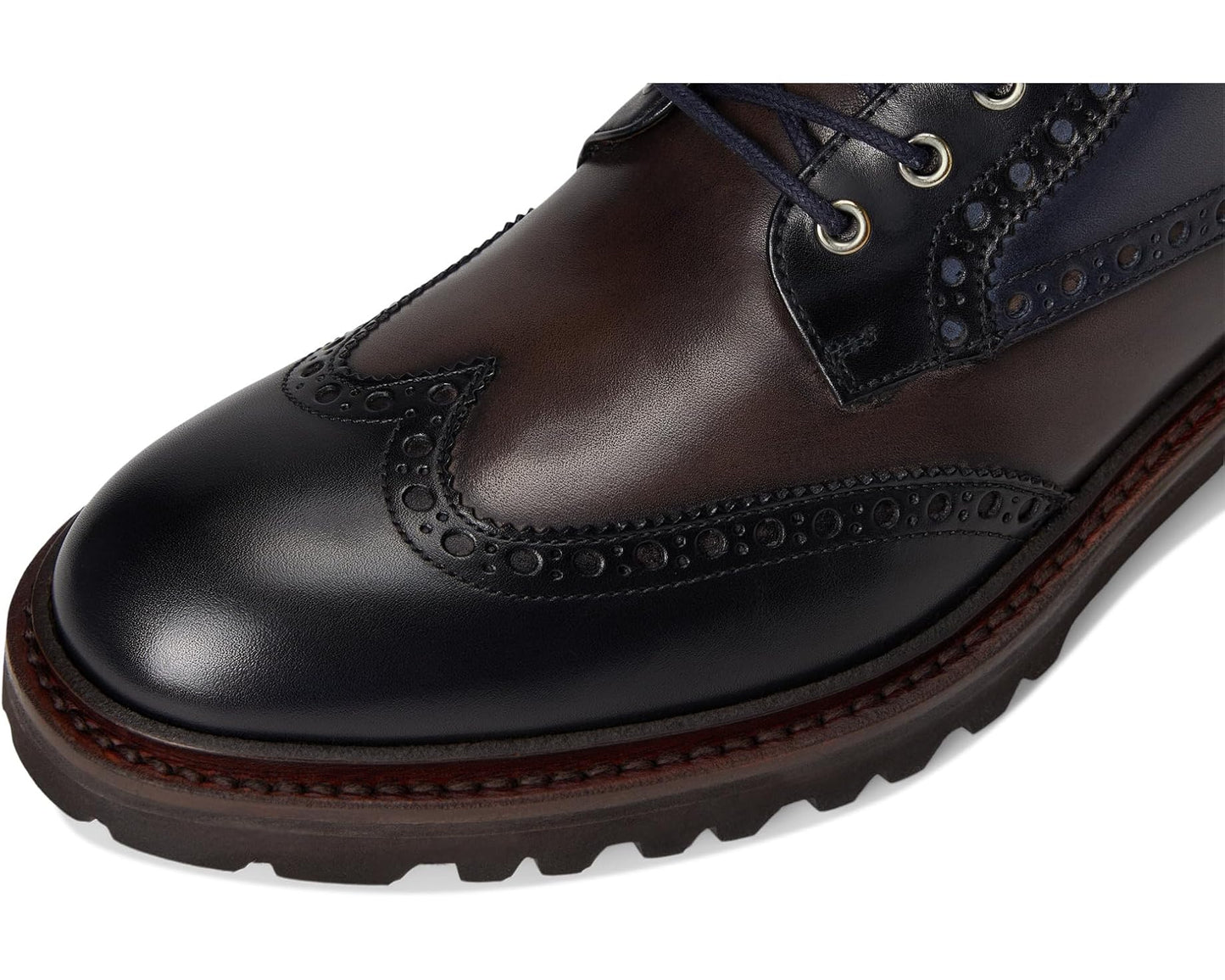 Men's Johnston & Murphy Collection Dudley Lug Wingtip Boots Navy Multi Hand-stained Calfskin