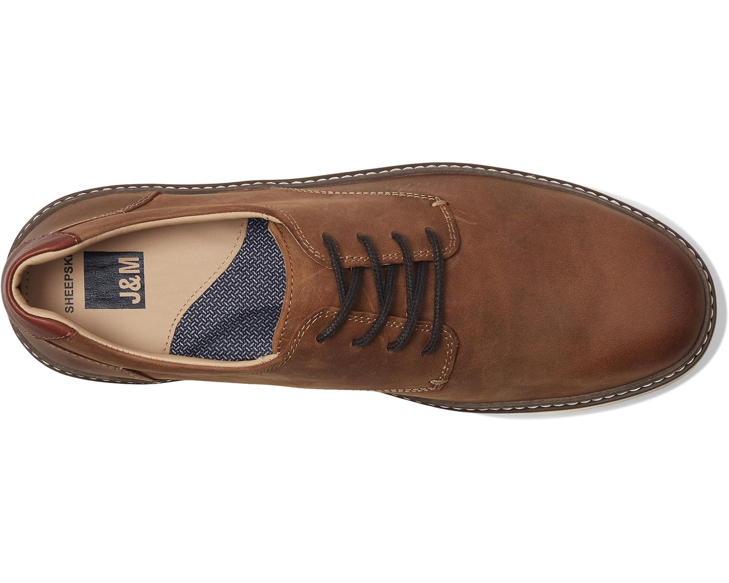 Men's Johnston & Murphy McGuffey Casual Plain Toe Sneaker Brown Oiled Full Grain