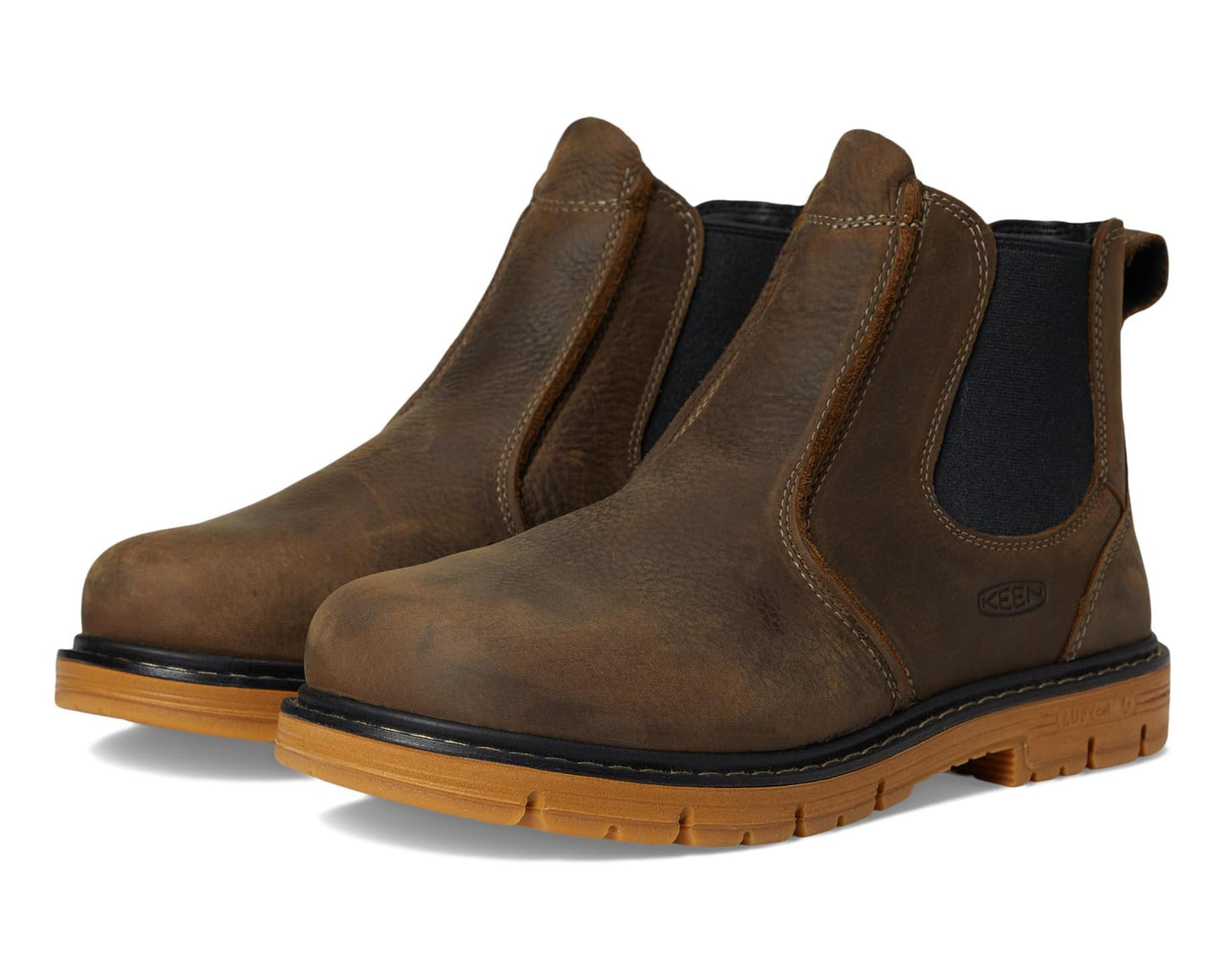 Men's KEEN Utility San Jose Pull-On Boot (Aluminum Toe) Cascade Brown/Gum