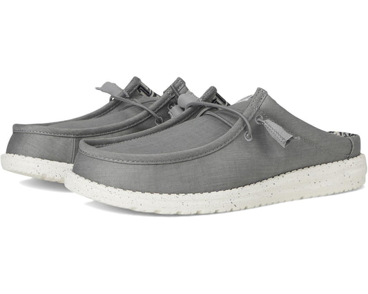 Men's Hey Dude Wally Slip Stretch Canvas Grey