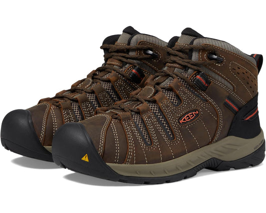 Men's KEEN Utility Flint II Mid Soft Toe Cascade Brown/Burnt Ochre