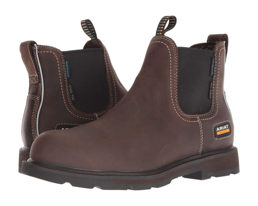 Men's Ariat Groundbreaker Chelsea H2O Steel Toe Dark Brown