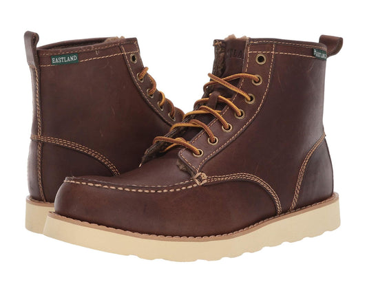 Men's Eastland 1955 Edition Lace Up Boots Shearling Lined Dark Tan