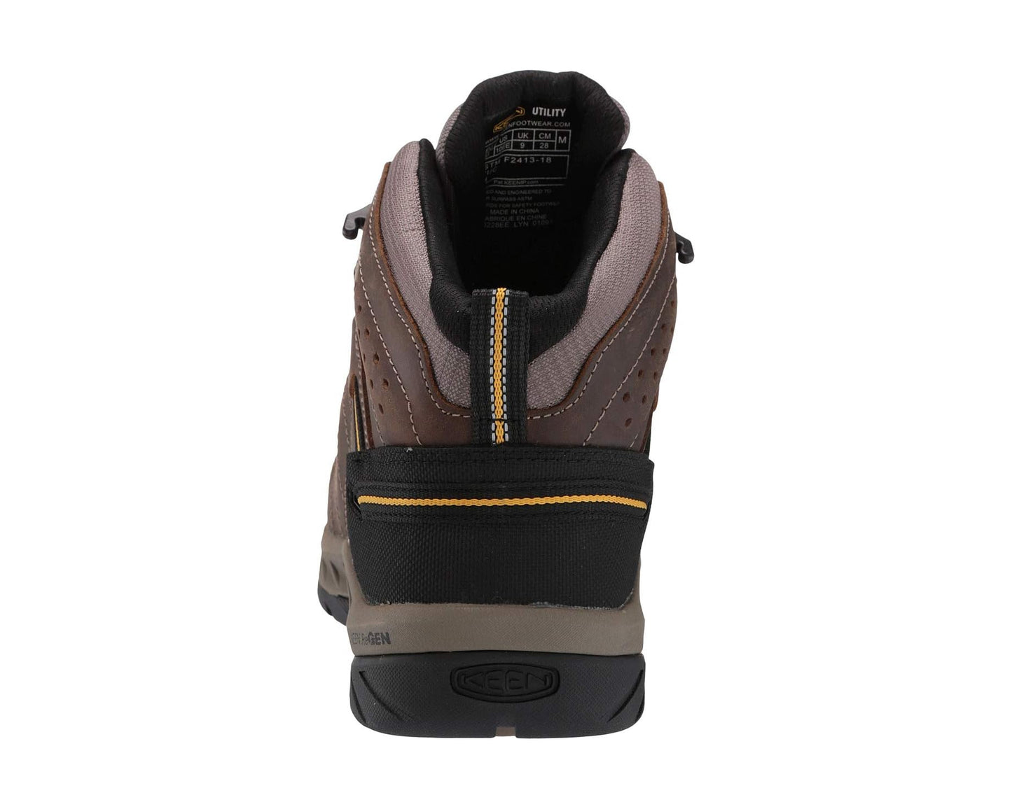 Men's KEEN Utility Flint II Mid Steel Toe Cascade Brown/Golden Rod