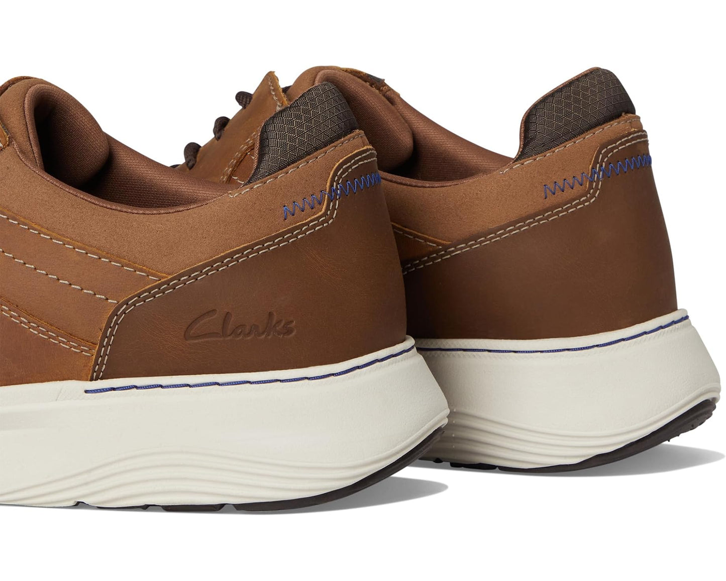 Men's Clarks Motion Trek Plain Toe Dark Tan Leather