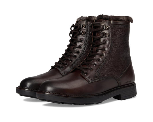 Men's Johnston & Murphy Collection Latham Plain Toe Shearling Boots Dark Brown European Calfskin/Shearling