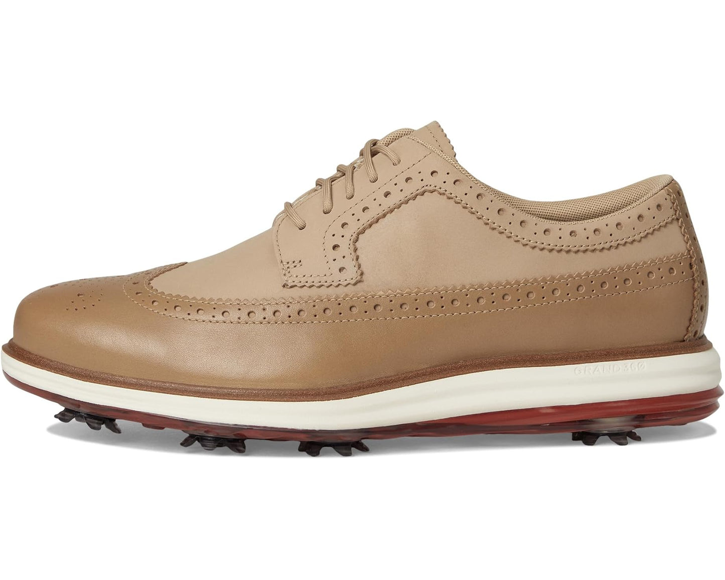 Men's Cole Haan Original Grand Tour Golf Waterproof Birch Beige/Cinnabar/Ivory Wp