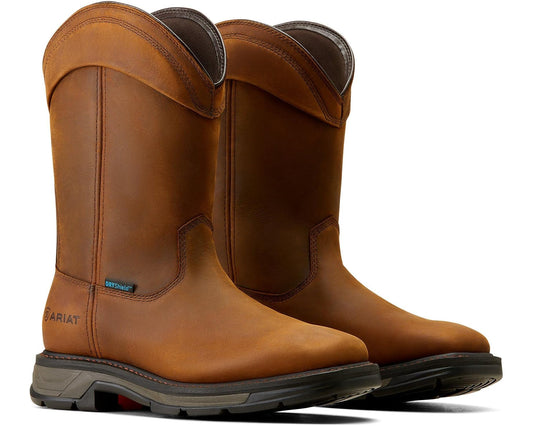 Men's Ariat WorkHog XT Wellington Waterproof Work Boot Distressed Brown