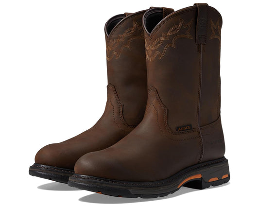 Men's Ariat Workhog Waterproof Oily Distressed Brown