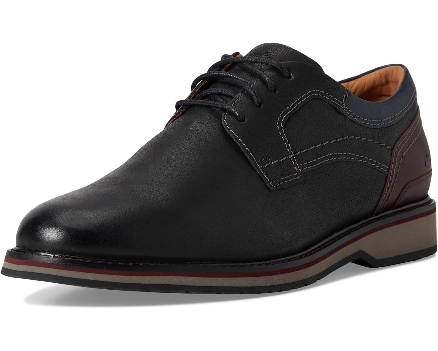 Men's Clarks Monahan Plain Black Leather