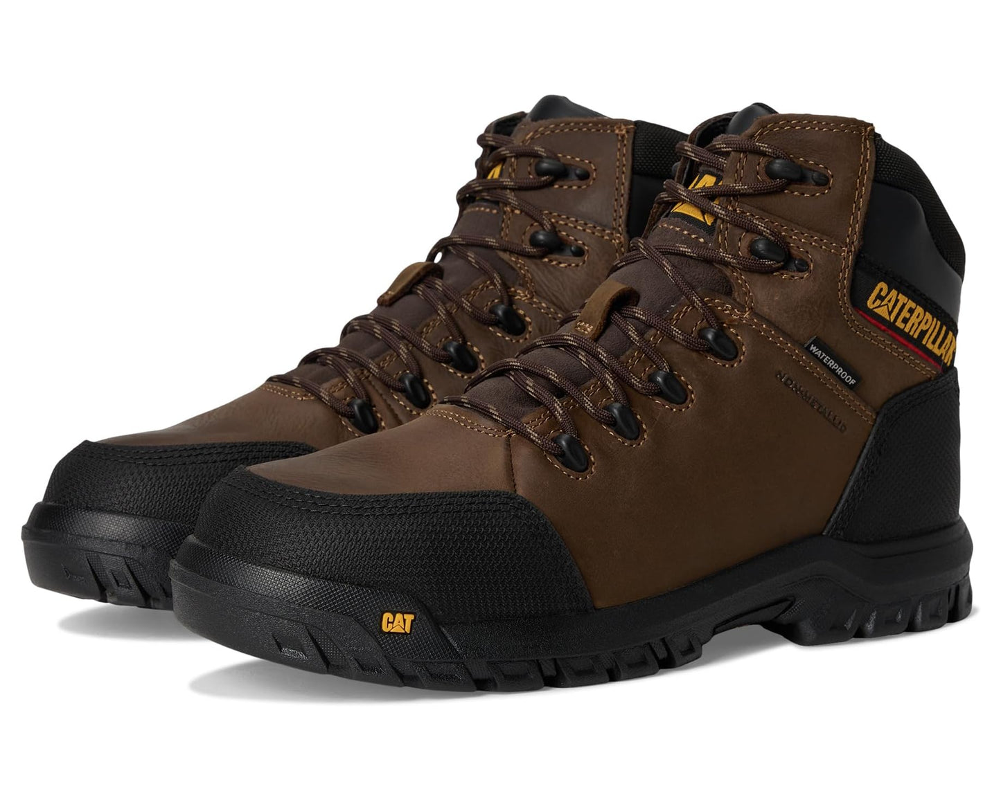 Men's Caterpillar Resorption Waterproof Composite Toe Seal Brown Leather