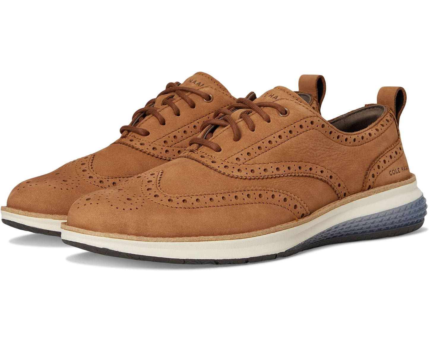 Men's Cole Haan Og Energyweave Wingtip Oxfords Golden Toffee Nubuck/China Blue/Ivory