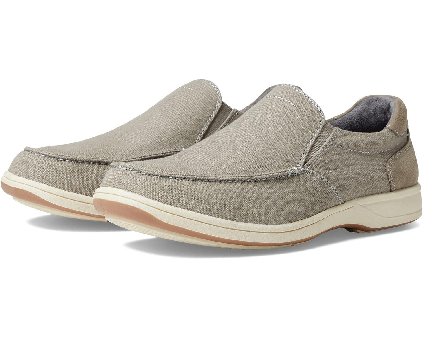 Men's Florsheim Lakeside Canvas Moc Toe Slip-On Gray Canvas