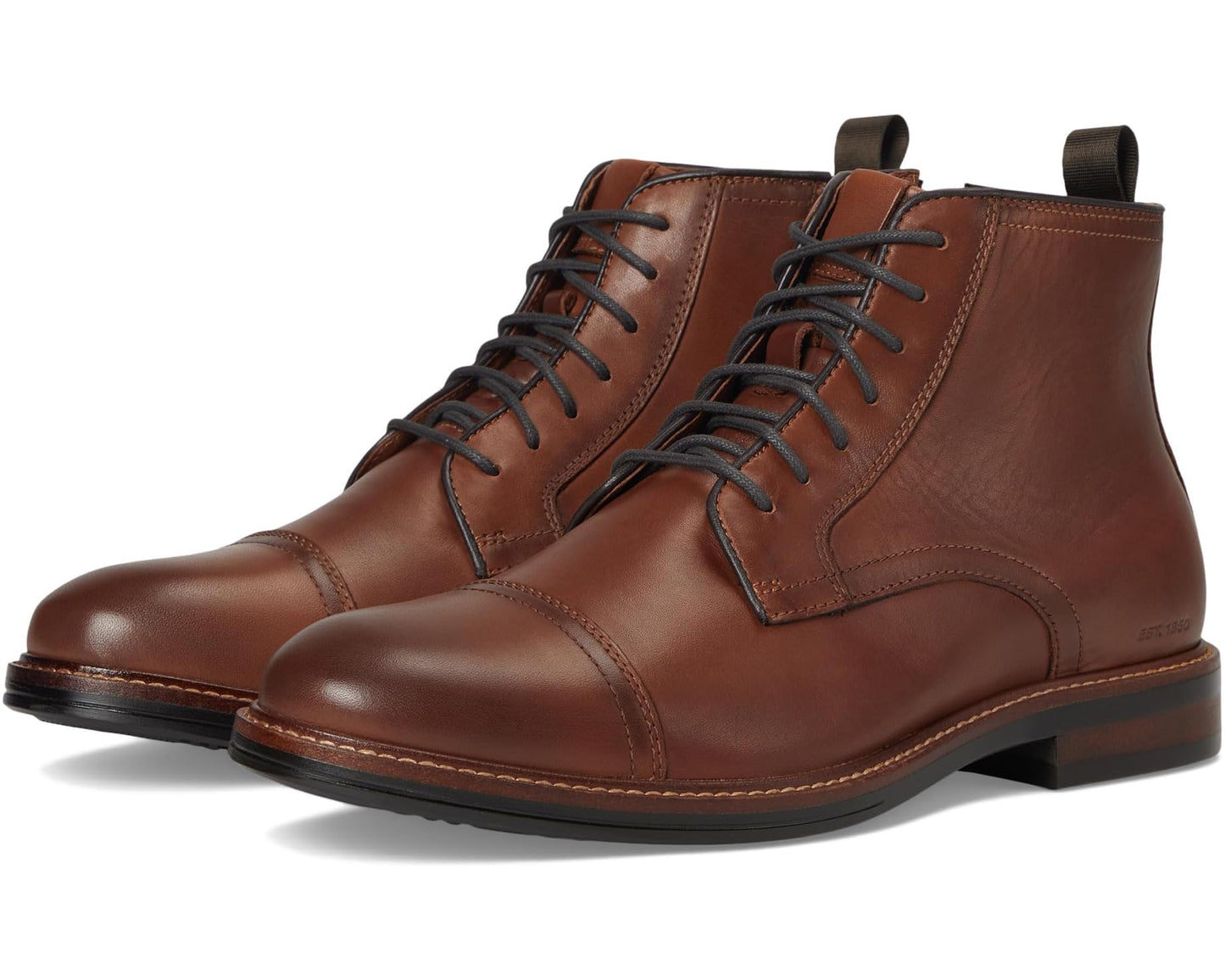 Men's Johnston & Murphy XC+ Durham Cap Toe Boots Cognac Waterproof Full Grain