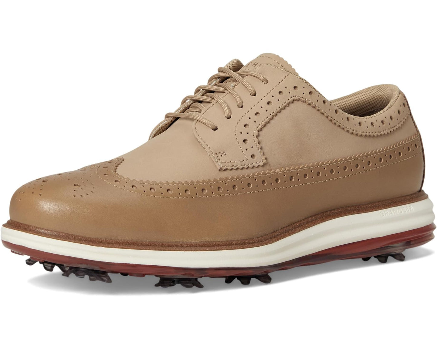 Men's Cole Haan Original Grand Tour Golf Waterproof Birch Beige/Cinnabar/Ivory Wp