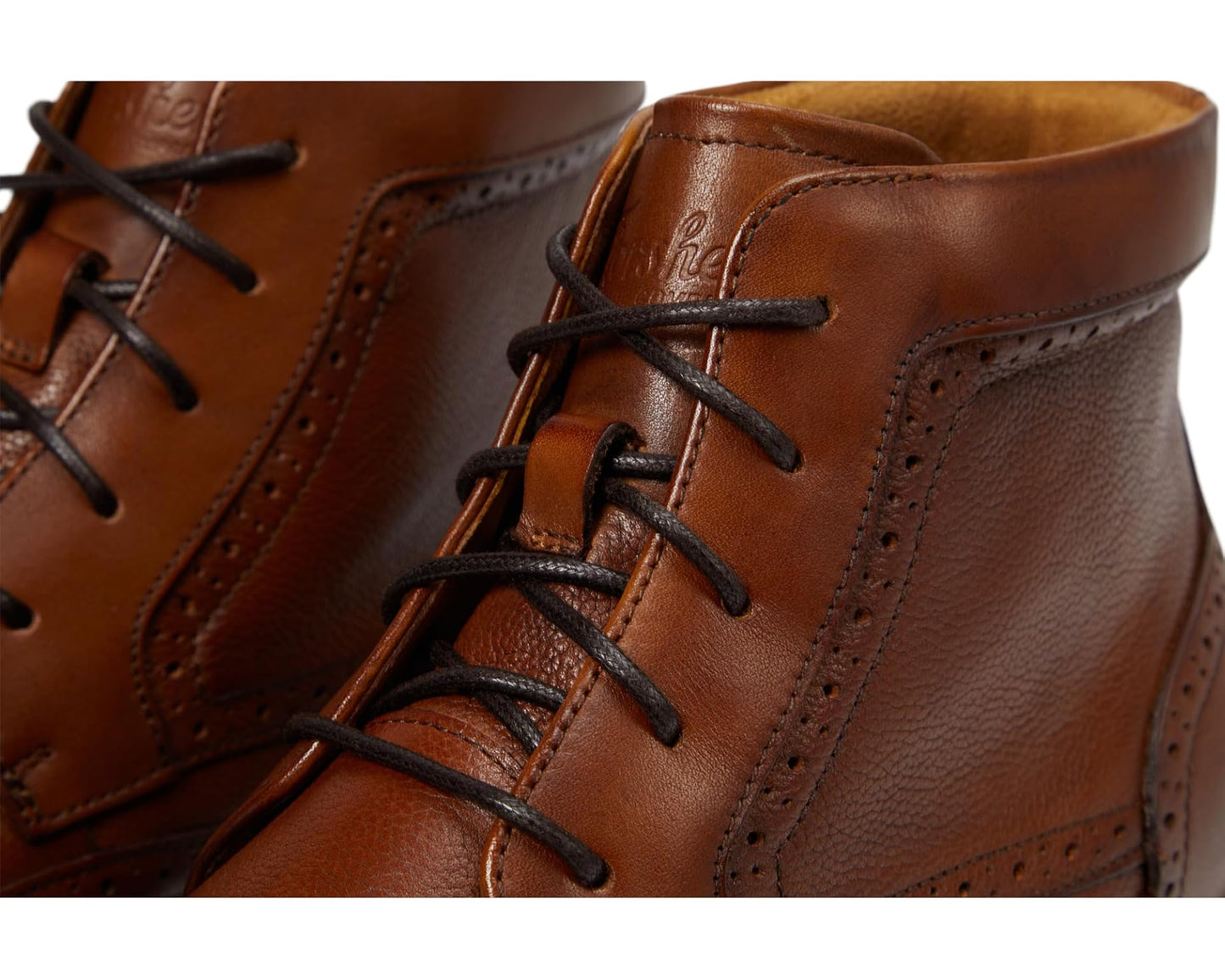 Men's Florsheim Rucci Wingtip Lace Boots Cognac