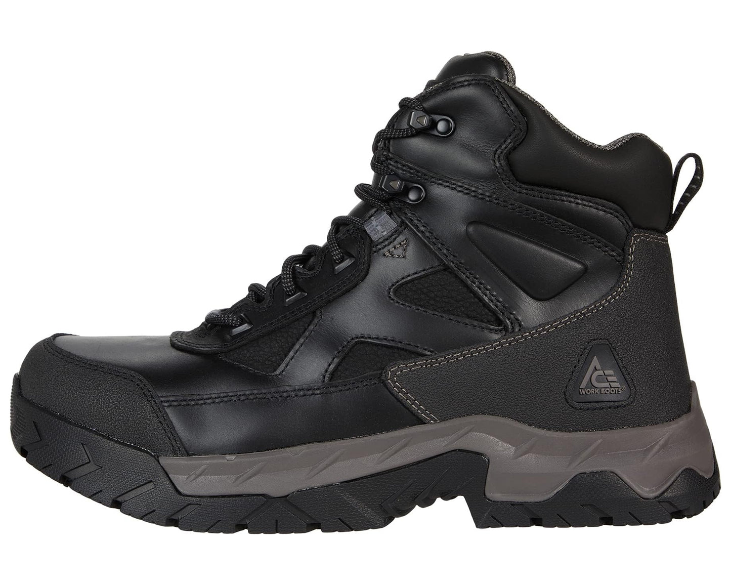 Men's ACE Work Boots Glacier Steel Toe Black
