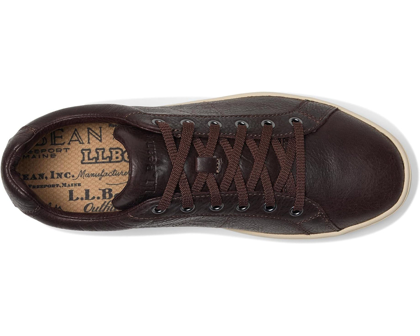 Men's L.L.Bean Eco Bay Sneaker Leather Dark Brown