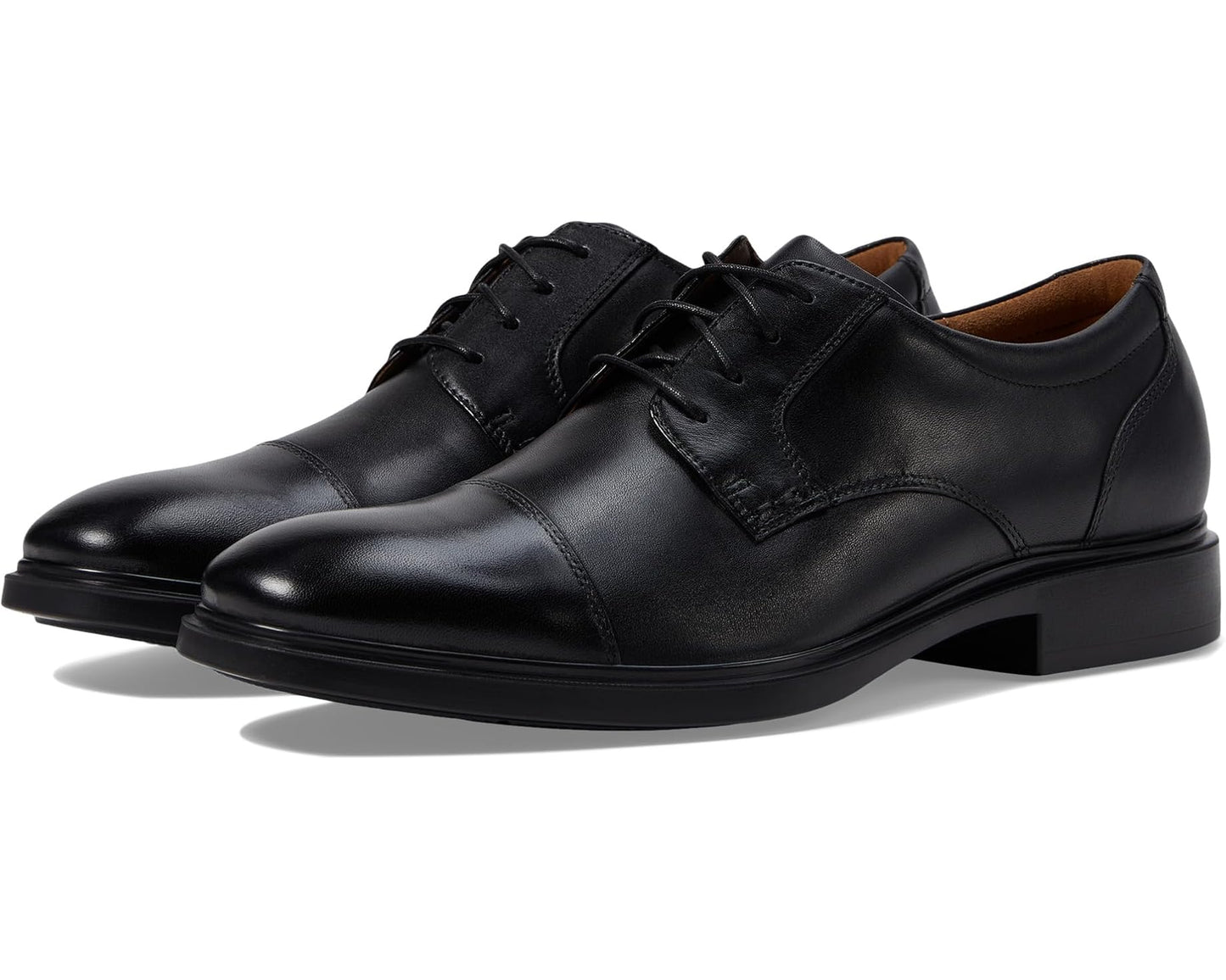 Men's Florsheim Forecast Waterproof Cap Toe Oxford Black Smooth