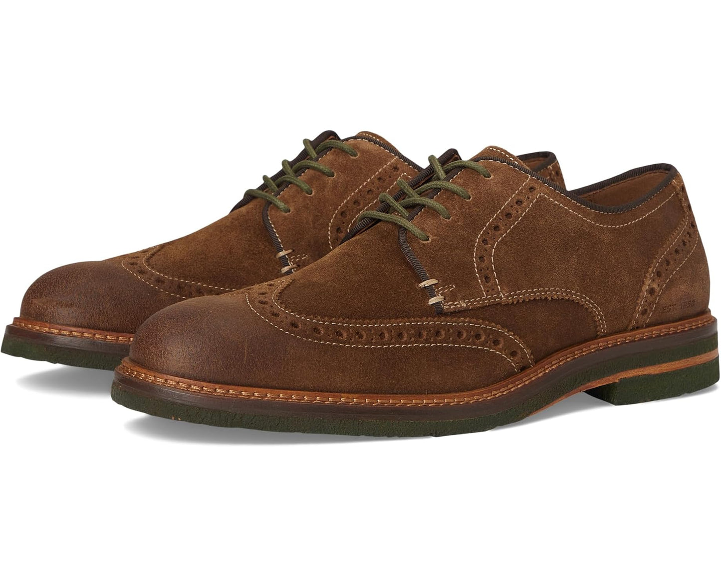 Men's Johnston & Murphy Calder Wingtip Snuff Waxed Suede