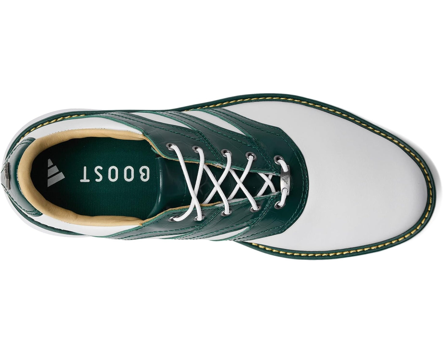 Men's adidas Golf MC Z-Traxion Spikeless Golf Shoes Footwear White/Collegiate Green/Yellow