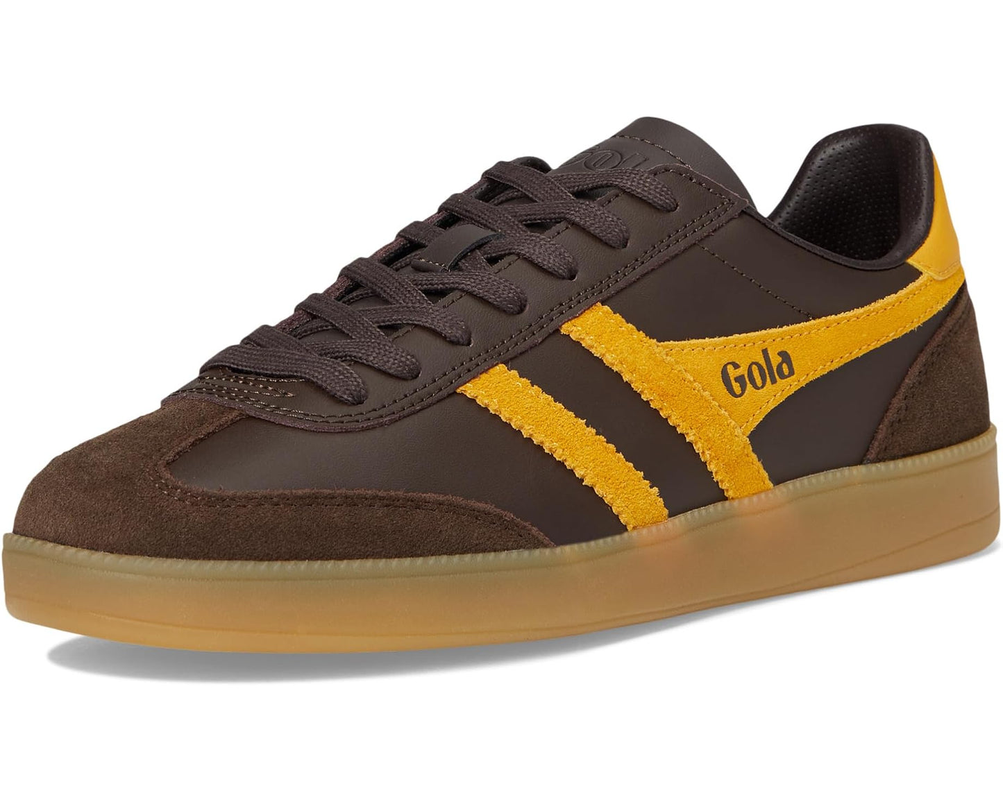 Men's Gola Viper Leather Dark Brown/Sun/Gum