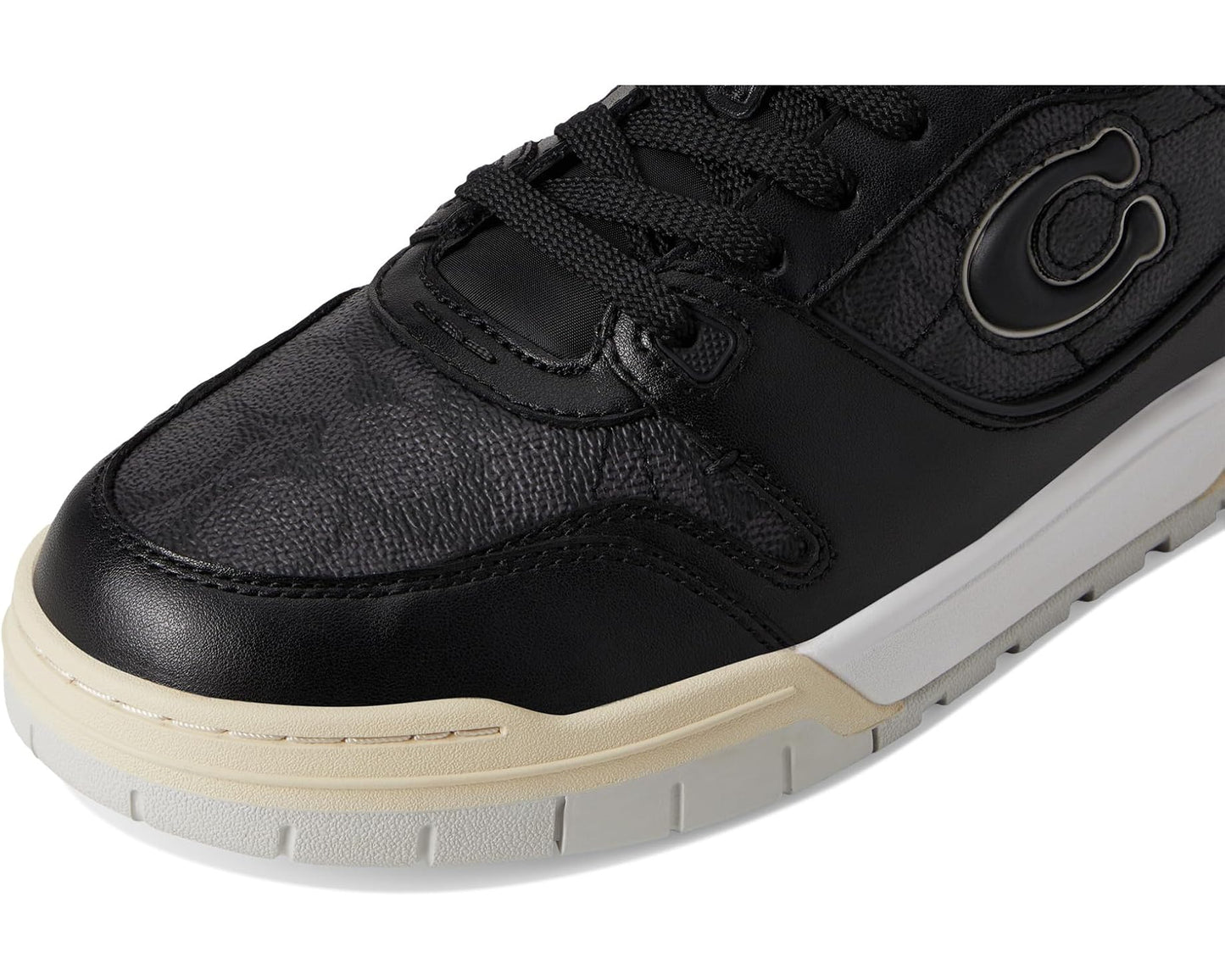 Men's COACH Soho Sneaker with Signature Canvas Charcoal/Black