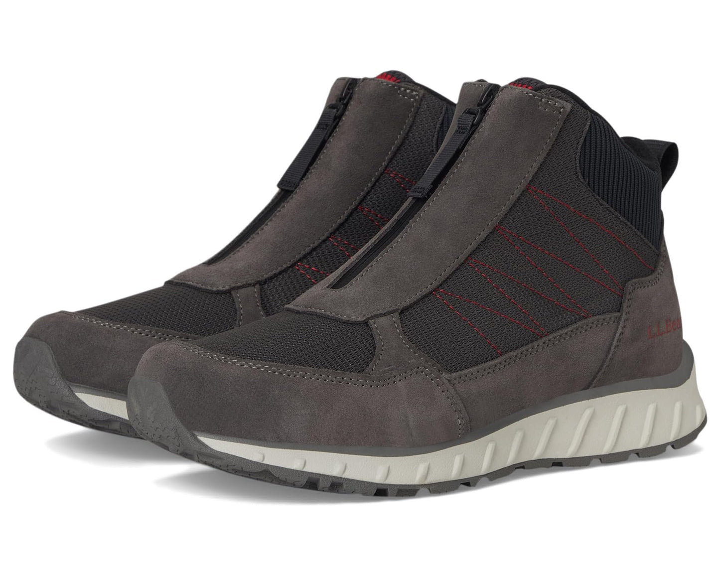 Men's L.L.Bean Snow Sneakers Waterproof Insulated Zip Front Graphite/Darkest Grey