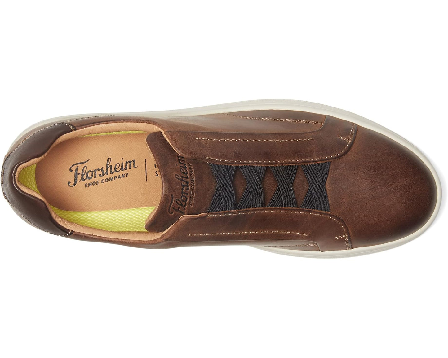 Men's Florsheim Monopoli Elastic Lace to Toe Sneakers Brown Crazy Horse