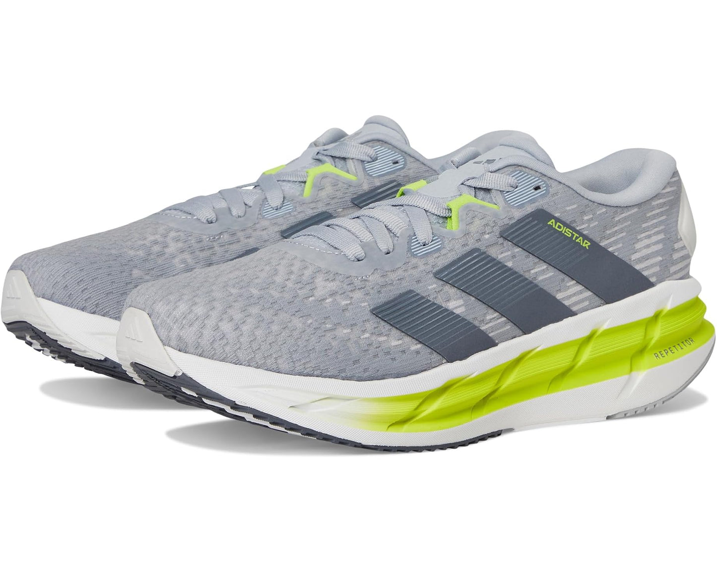 Men's adidas Adistar 4 Running Shoes Halo Silver/Onix/Solar Slime