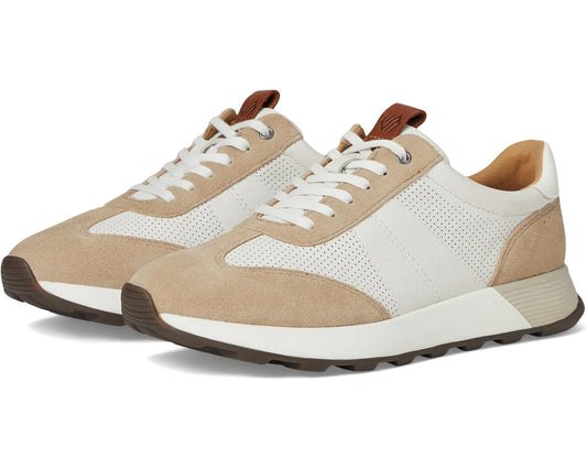 Men's Johnston & Murphy Kinnon T-Toe Sand Suede/White Full Grain