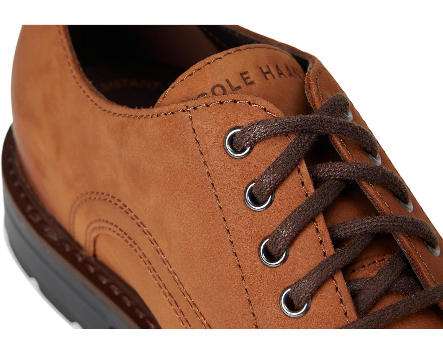 Men's Cole Haan Chamberlin Grand Plain Toe Oxfords British Tan Nubuck/Black Water Resistant