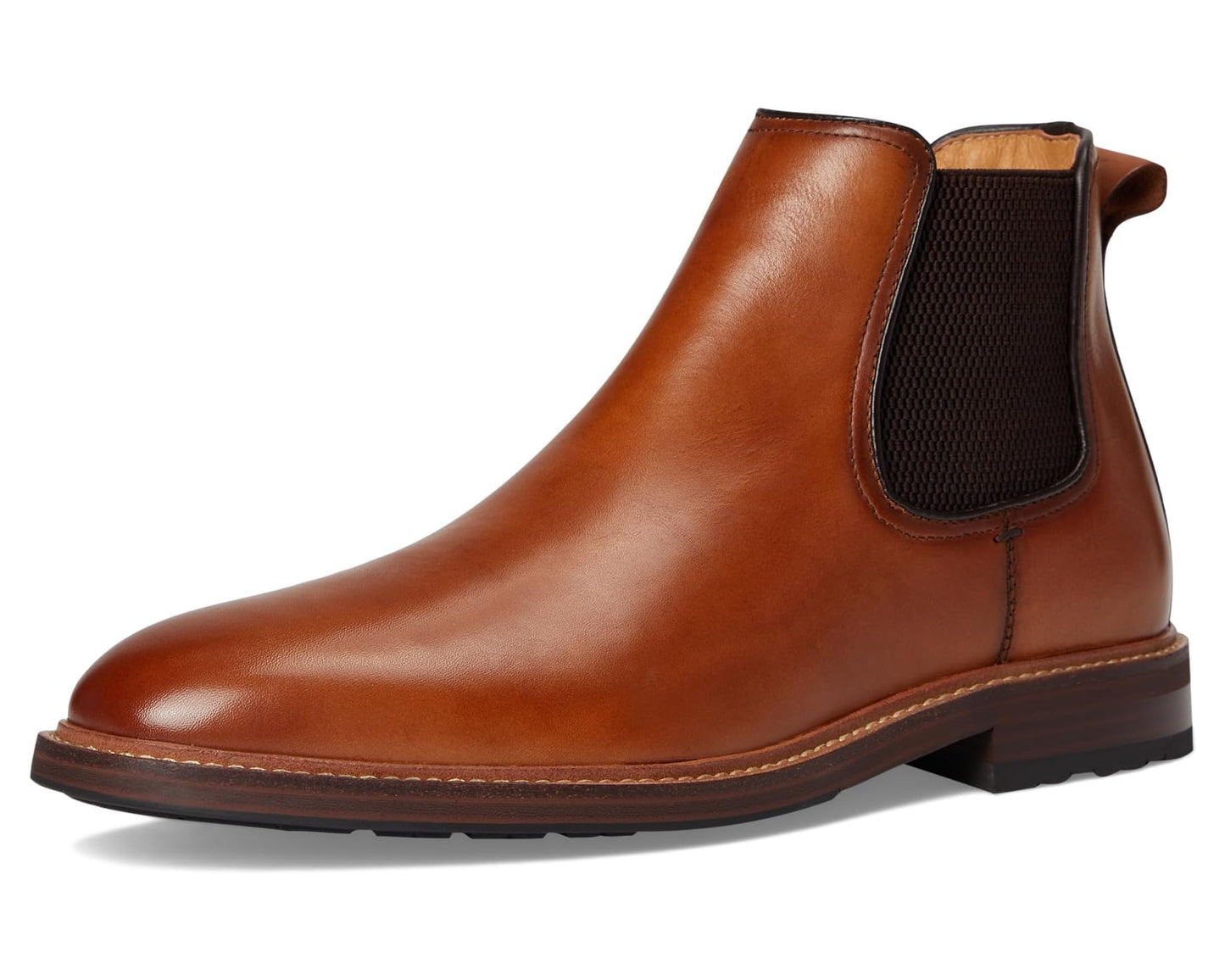 Men's Florsheim Anthem Plain Toe Gore Boots Saddle Tan Smooth