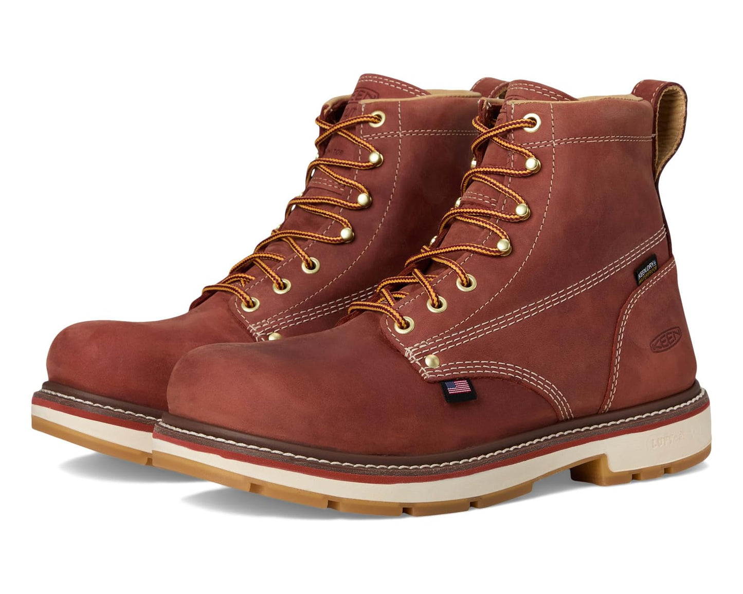 Men's KEEN Utility Liberty 6 Waterproof 90° Heel Boot (Carbon Toe) Bombay Brown/Gum
