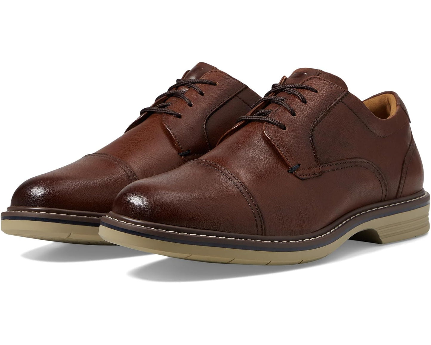 Men's Florsheim Norwalk Cap Toe Oxford Cognac Milled Leather