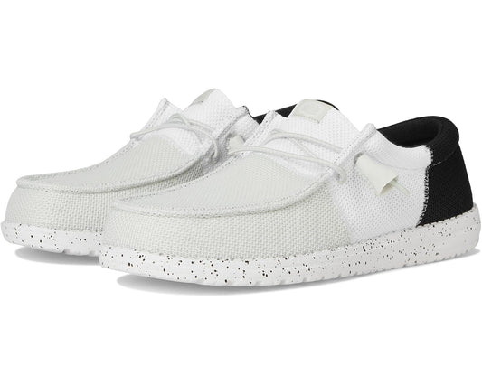 Men's Hey Dude Wally Tri Varsity Mesh White/Black