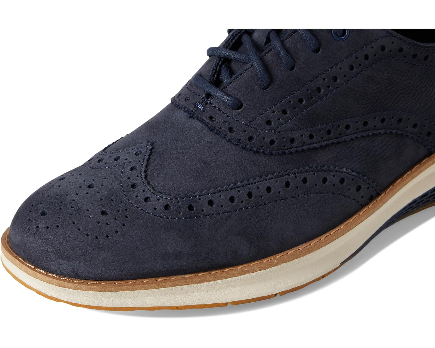 Men's Cole Haan Original Grand Energy Weave Wing Tip Oxford Navy Blazer Nubuck/Ivory