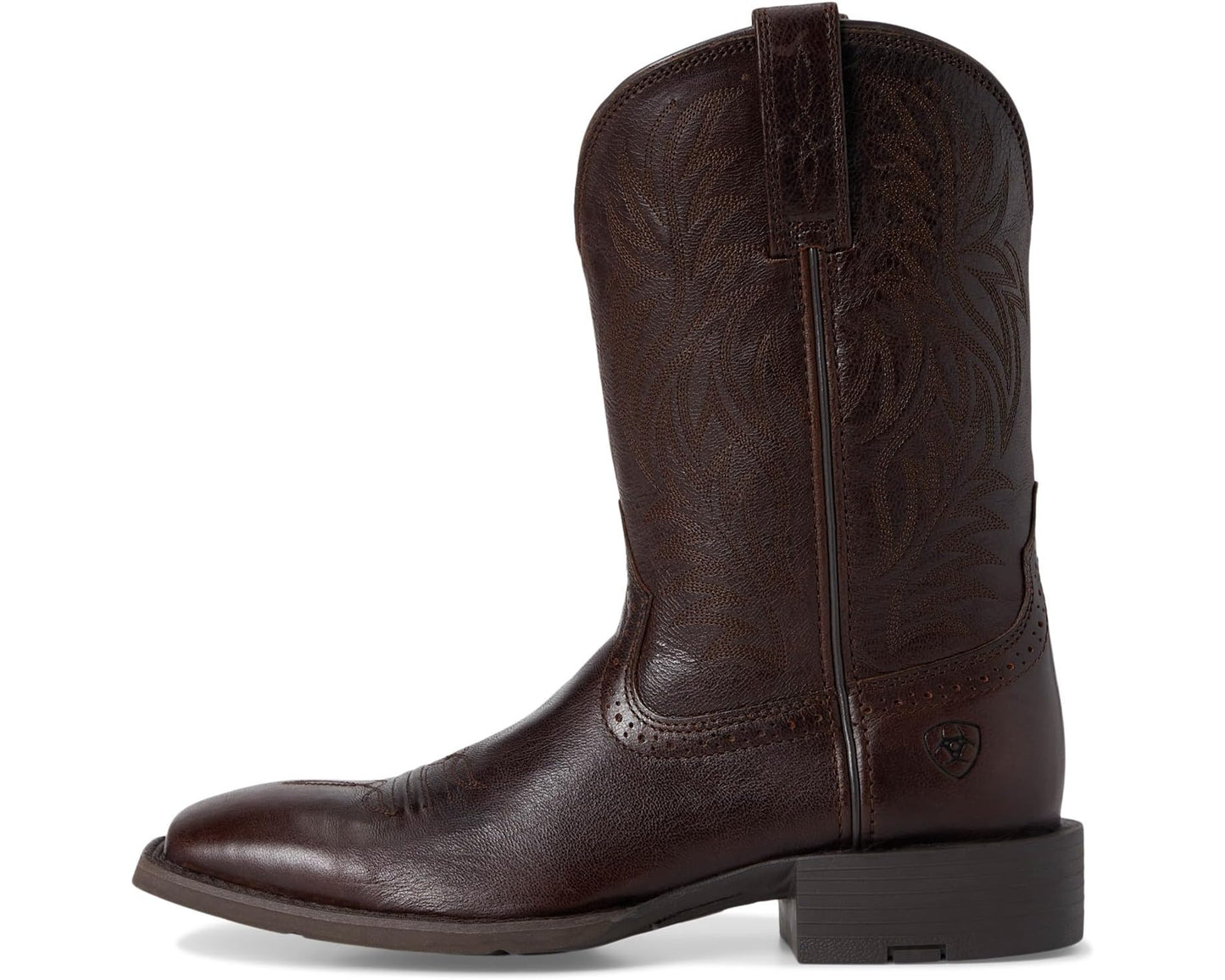Men's Ariat Sport Wide Square Toe Cowboy Boots Burnished Chocolate
