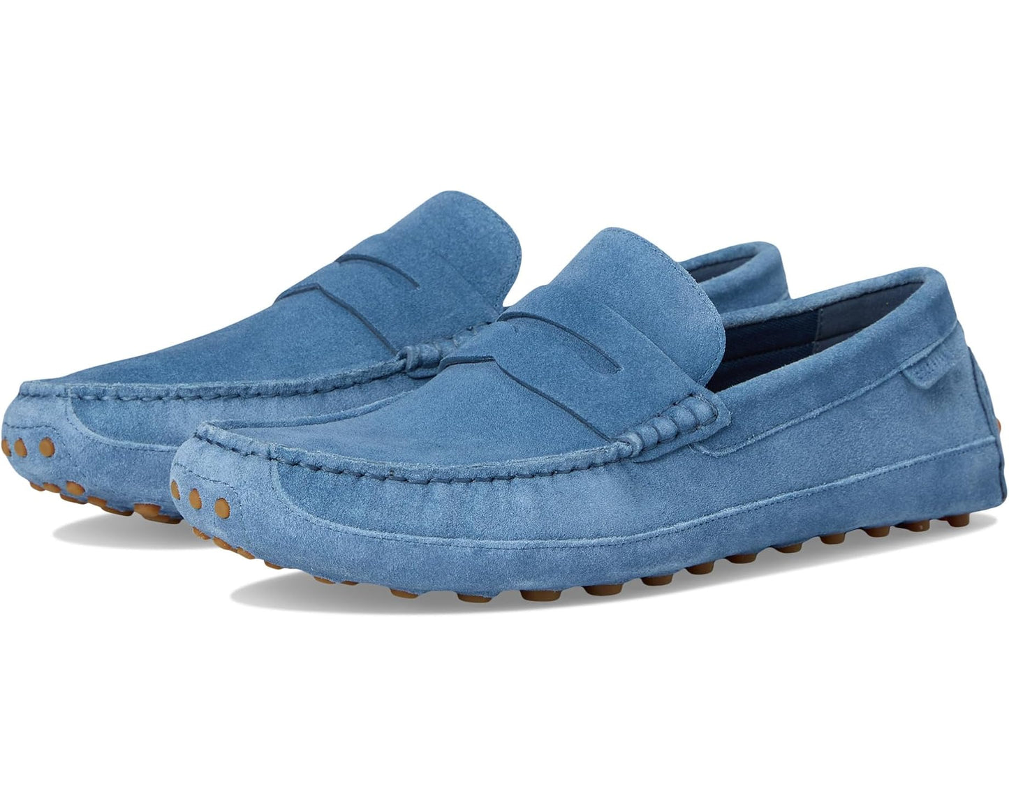 Men's Cole Haan Davies Grand Penny Driving Loafers China Blue Suede/Gum