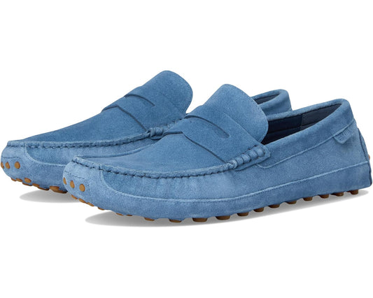 Men's Cole Haan Davies Grand Penny Driving Loafers China Blue Suede/Gum