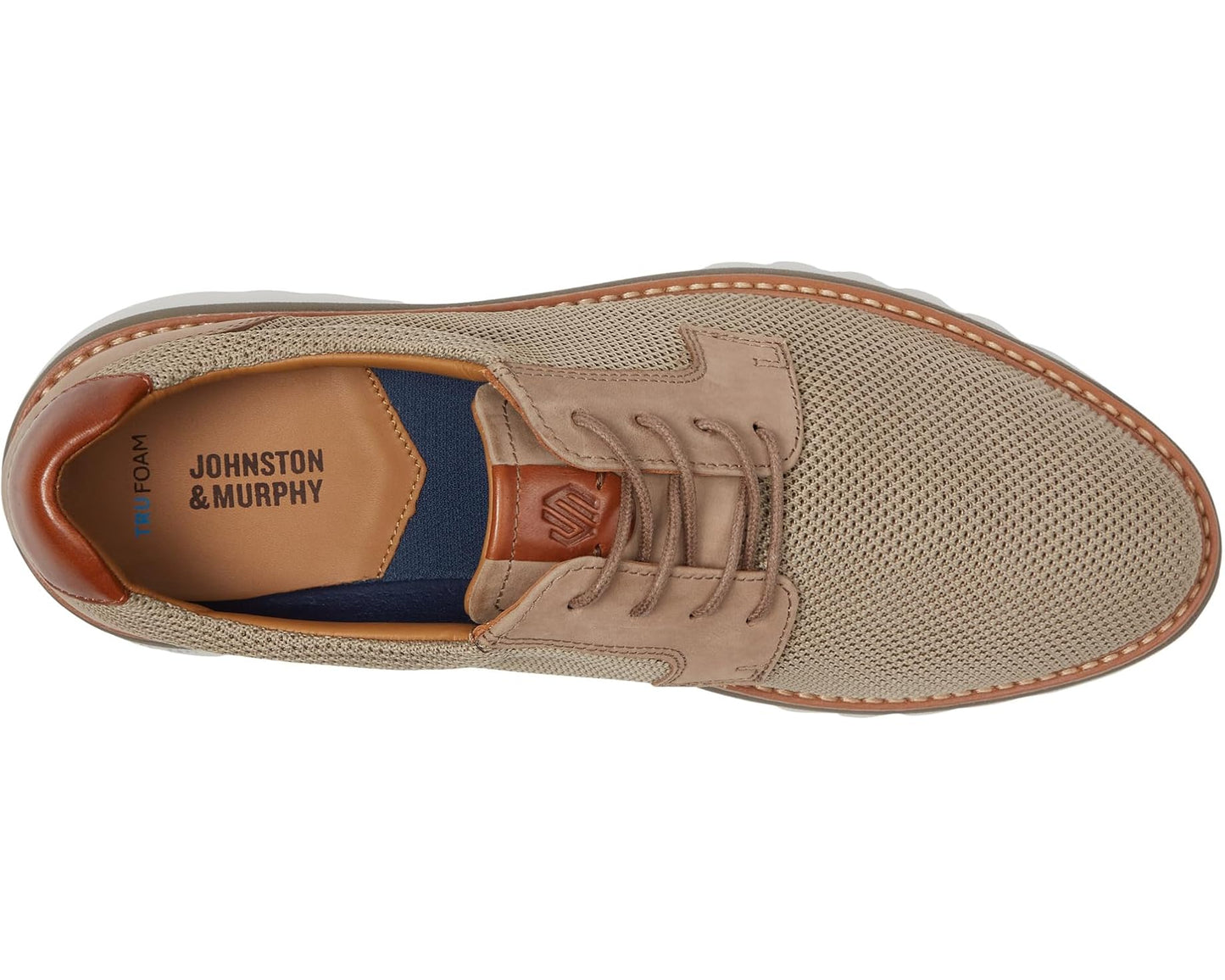 Men's Johnston & Murphy Braydon Knit Plain Toe Taupe Knit
