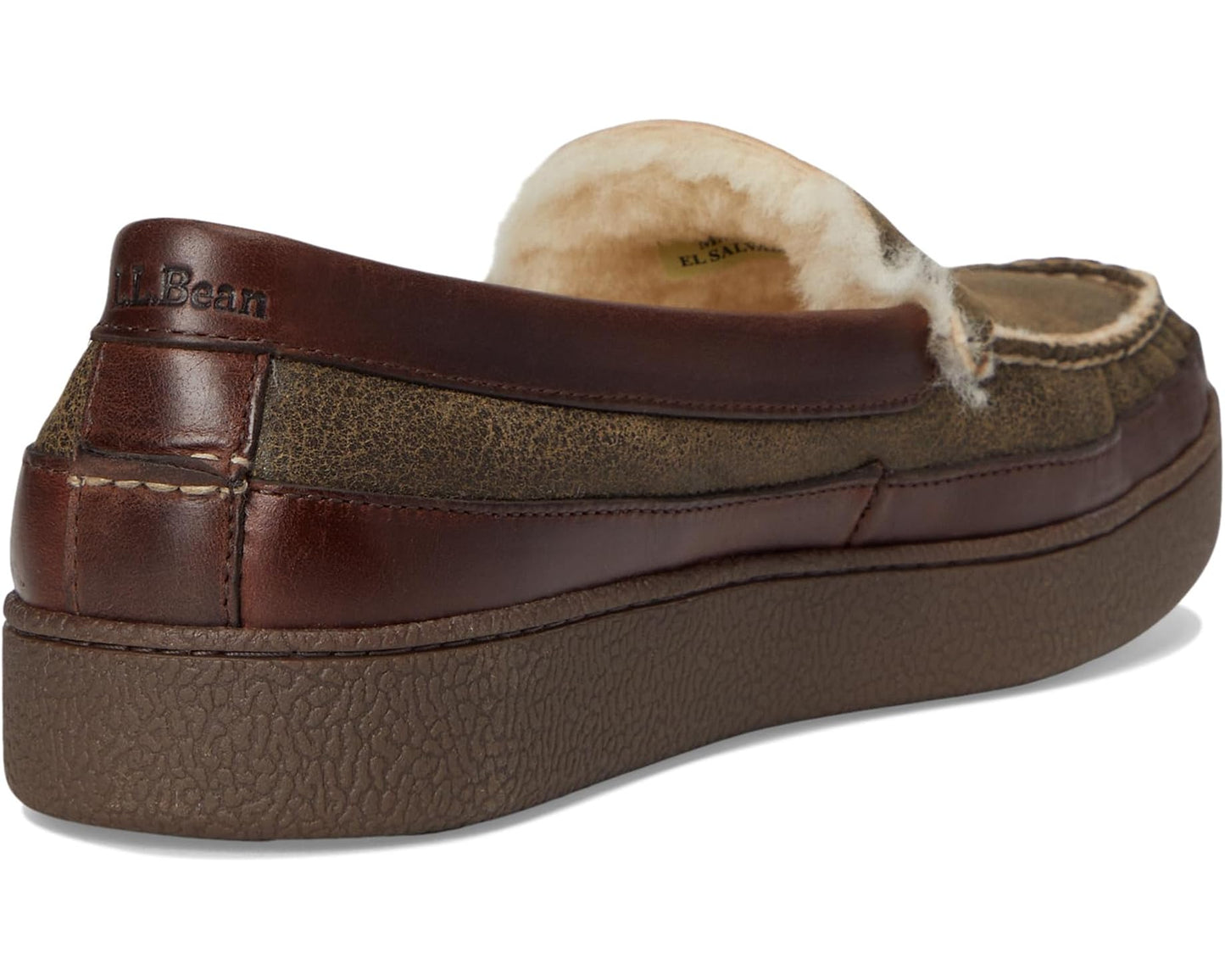 Men's L.L.Bean Lodge Moc Vibram Shearling Slippers Deepest Brown