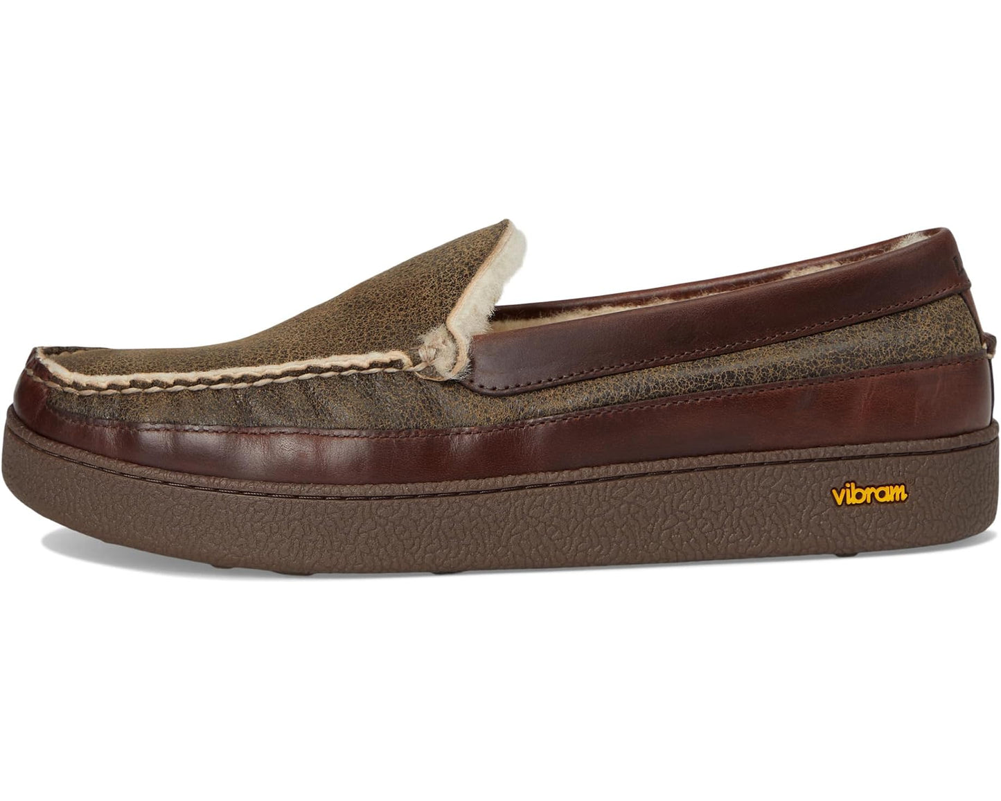 Men's L.L.Bean Lodge Moc Vibram Shearling Slippers Deepest Brown