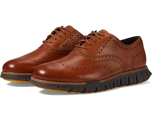 Men's Cole Haan Zerogrand Remastered Wing Tip Oxford Unlined British Tan/Java