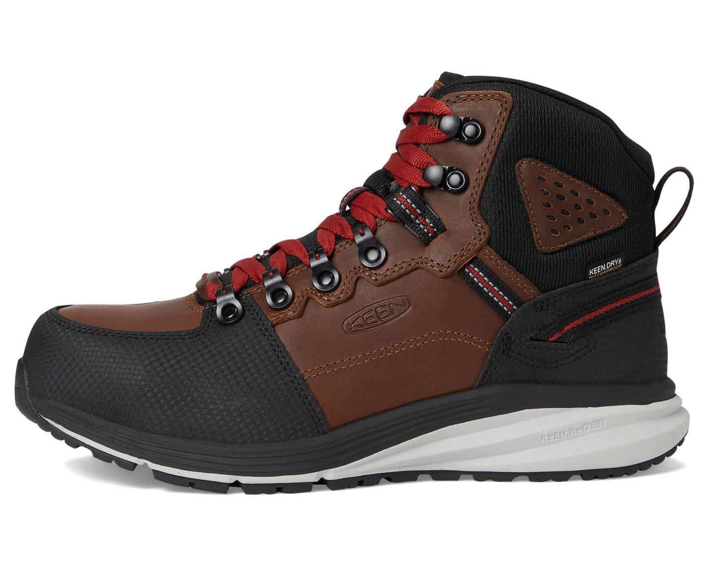 Men's KEEN Utility Red Hook Mid Waterproof (Comp Toe) Tobacco/Black