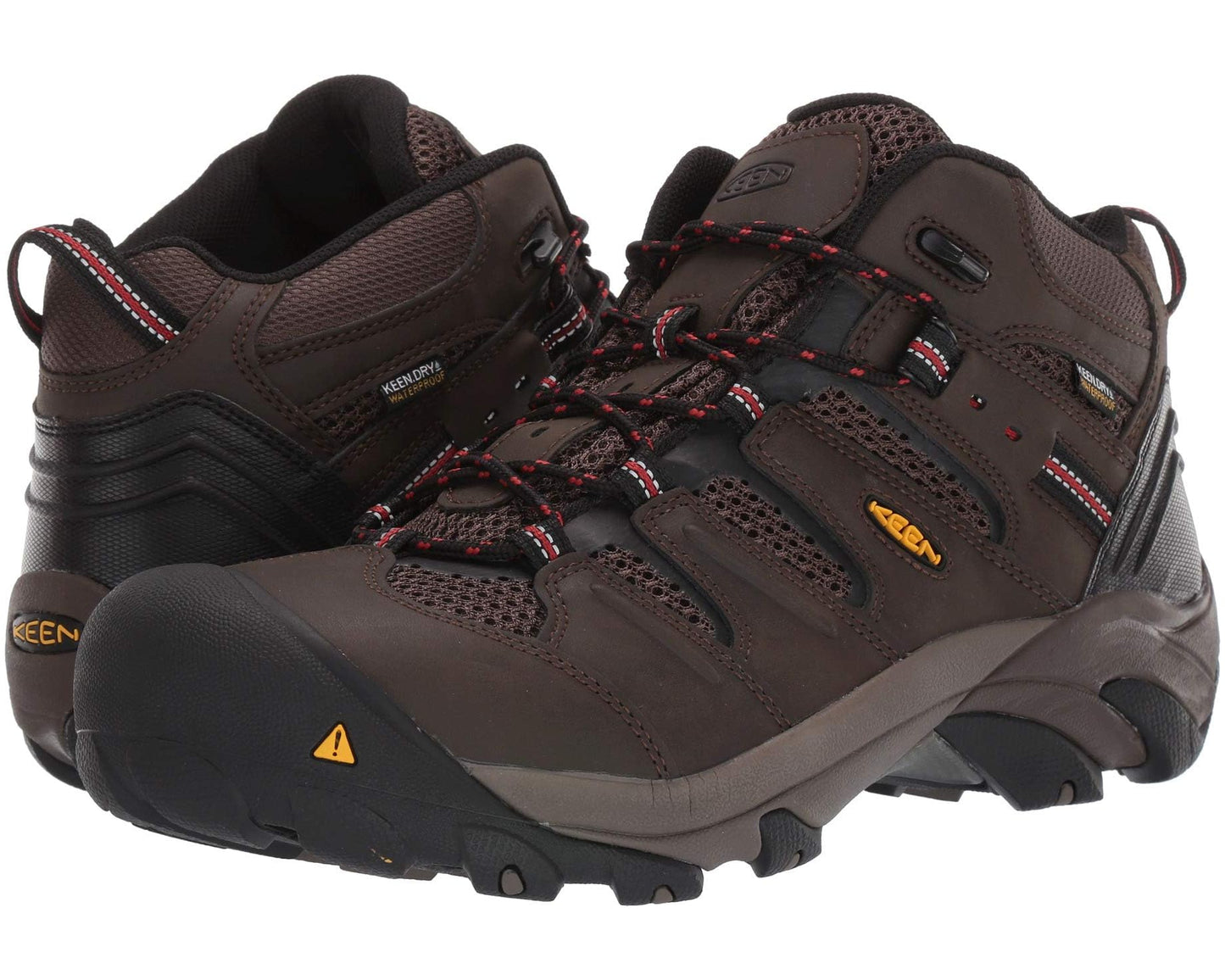 Men's KEEN Utility Lansing Mid Waterproof Steel Toe Cascade Brown/Brindle