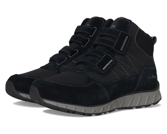 Men's L.L.Bean Snow Sneaker 5 Boot Mid Water Resistant Insulated Hook-and-Loop Black/Black