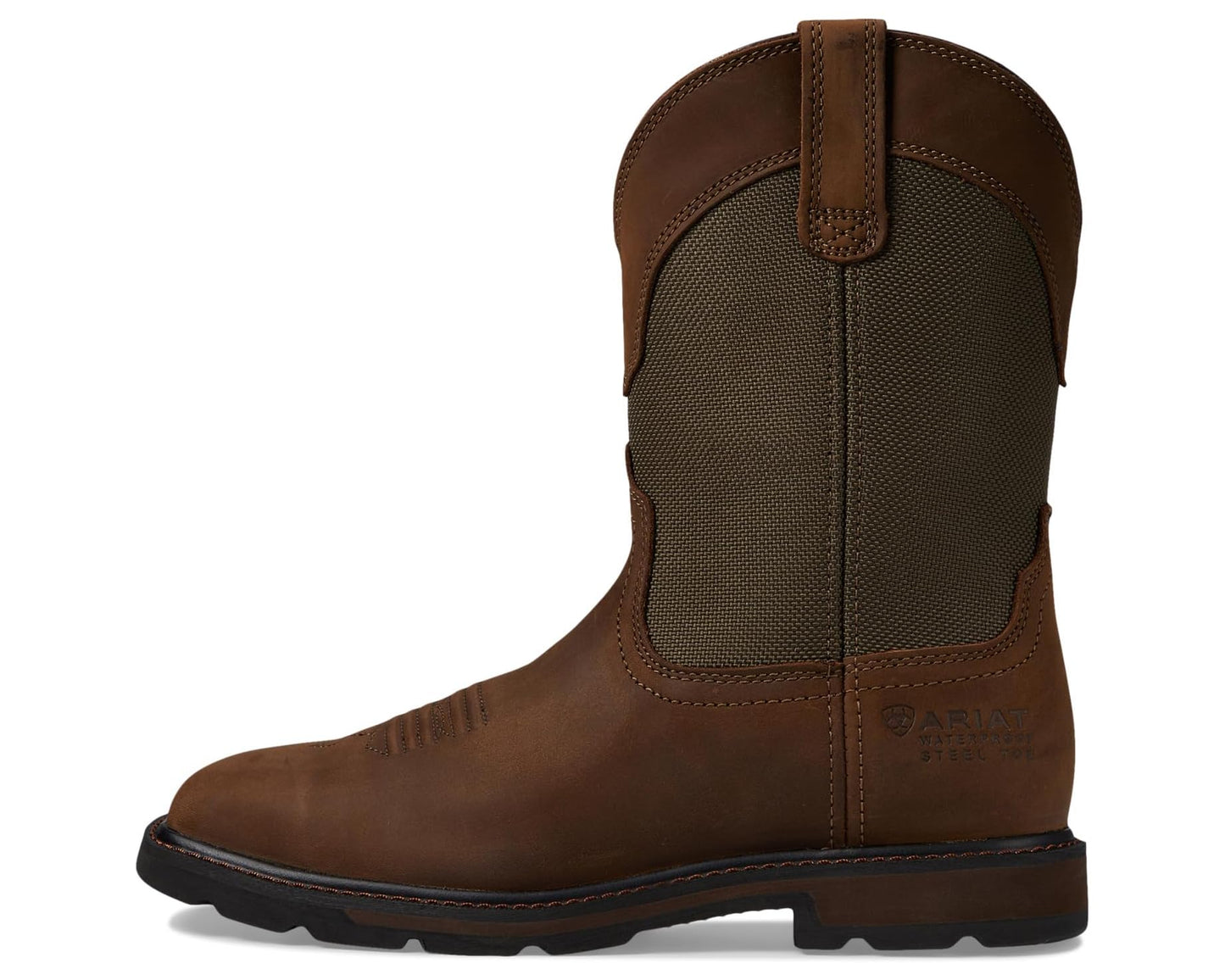 Men's Ariat Groundbreaker Wide Square Toe H20 ST Palm Brown/Ballistic Brown